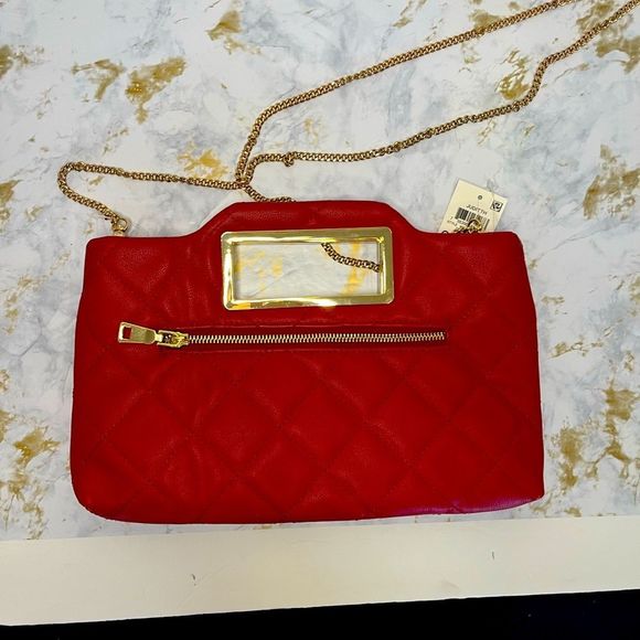 JUDDITH RED CRIMSON GOLD CLUTCH/XBODY - Picture 4 of 5